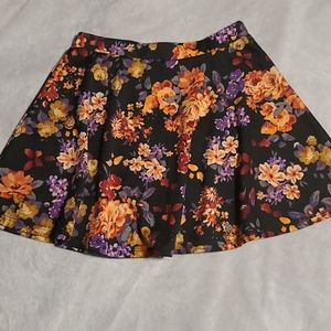 Floral flare mini skater skirt